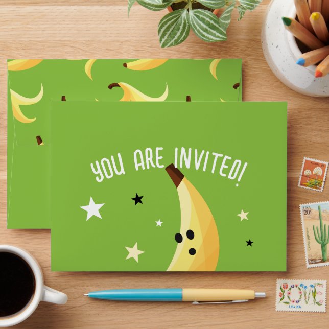 Funny Banana Pun Party pattern colourful - editabl Envelope (Desk)