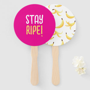 Funny Banana Pun Party pattern colourful - editabl Hand Fan