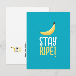 Funny Banana Pun Party pattern colourful - editabl Holiday Postcard