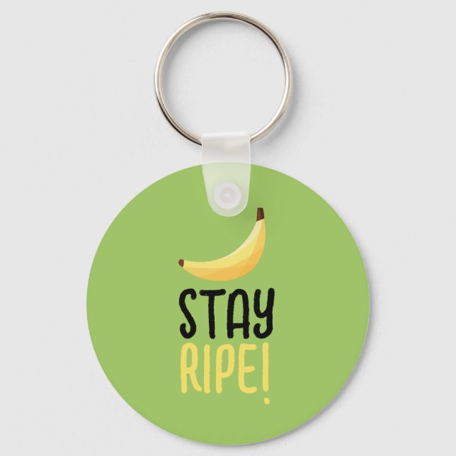 Funny Banana Pun Party pattern colourful - editabl Keychain (Front)