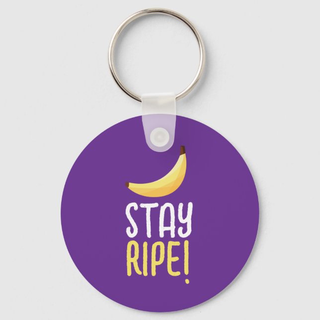 Funny Banana Pun Party pattern colourful - editabl Keychain (Front)