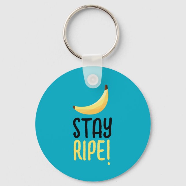Funny Banana Pun Party pattern colourful - editabl Keychain (Front)