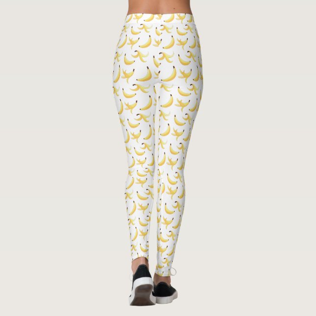 Funny Banana Pun Party pattern colourful - editabl Leggings (Back)