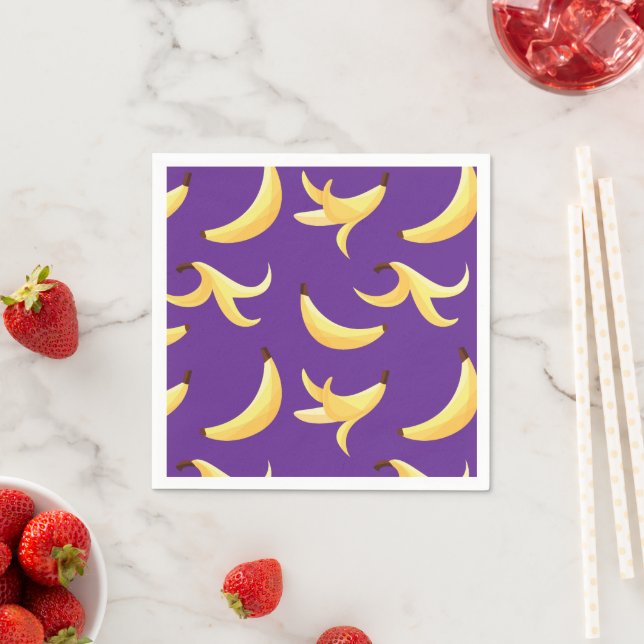 Funny Banana Pun Party pattern colourful - editabl Napkin (Insitu)