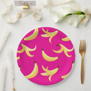 Funny Banana Pun Party pattern colourful - editabl Paper Plate