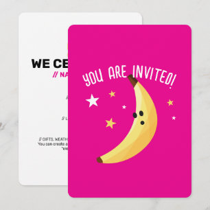 Funny Banana Pun Party pattern favours - editable Invitation