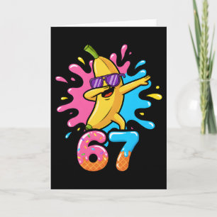 Funny Banana Skateboard 67 Kids 67 Days of School Card