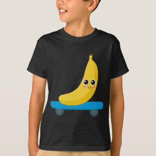 Funny Banana Skateboarding Skaters Gift Woman Man T-Shirt