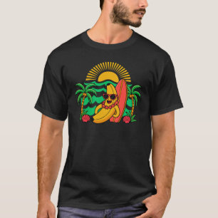 Funny Banana Surfer with Sunglasses - Cool Summer  T-Shirt
