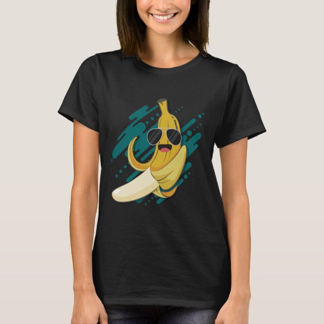Funny Banana With Sunglasses Potassium Healthy Fru T-Shirt (Front)