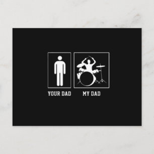 Funny Band Dad Drummer My Dad Fathers Day Postcard