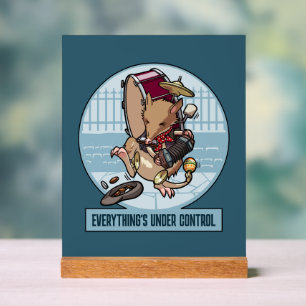 Funny Bandicoot Everything's Under Control Cartoon Acrylic Sign