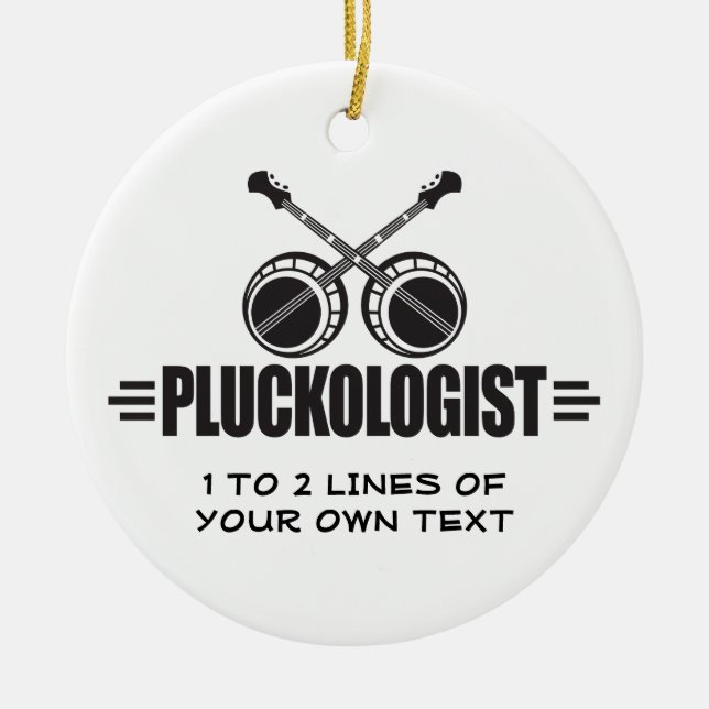 Funny Banjo Ceramic Ornament (Front)