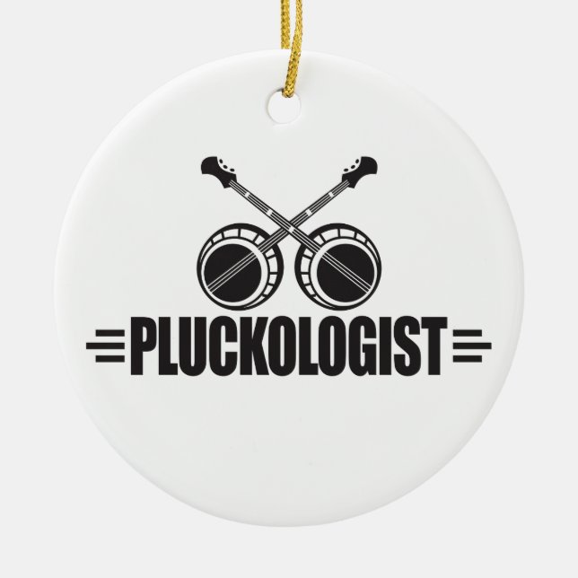 Funny Banjo Player Ceramic Ornament (Front)