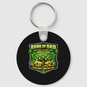 Funny Bank of Dad Fast Cash Credit Check Father Keychain