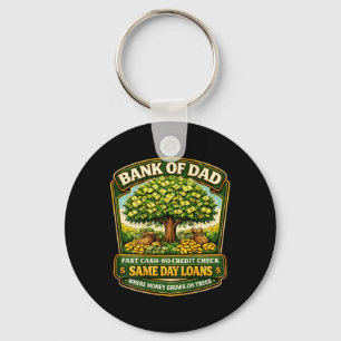 Funny Bank of Dad Fast Cash Credit Check Father Keychain