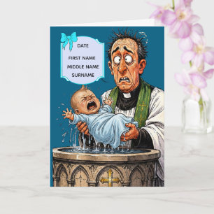 Funny Baptism Card – Crying Baby boy