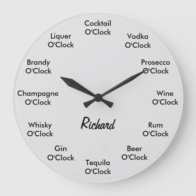 Funny Bar Alcohol Clock Personalized Clock (Front)