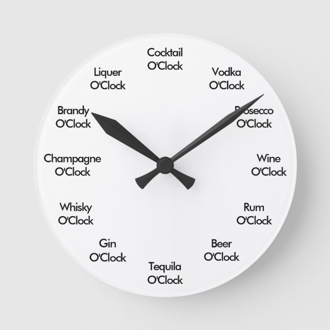 Funny Bar Clock Black and White (Front)