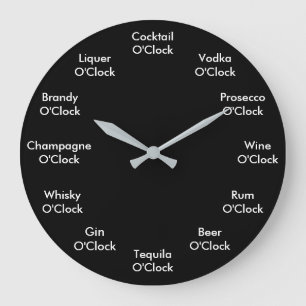 Funny Bar Clock Personalized Black Wall Clock