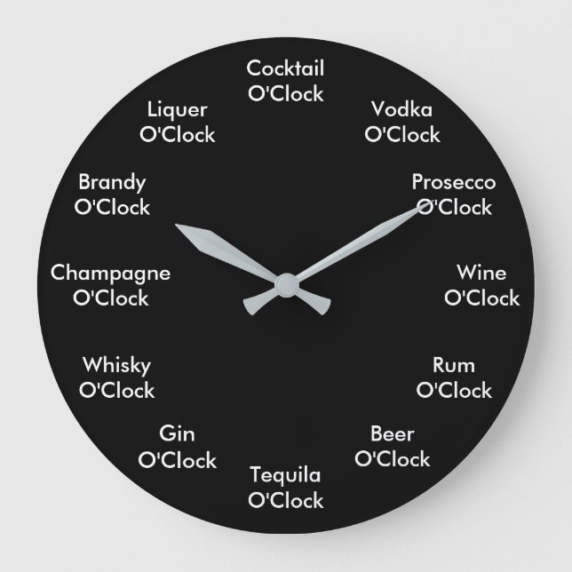 Funny Bar Clock Personalized Black Wall Clock (Front)