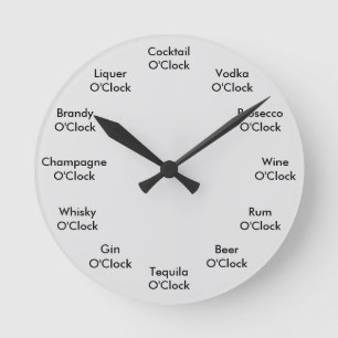 Funny Bar Clock Personalized Grey Wall Clock