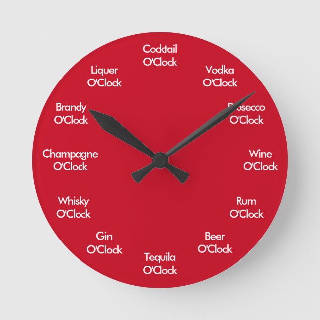 Funny Bar Clock Red Personalized Clock (Front)
