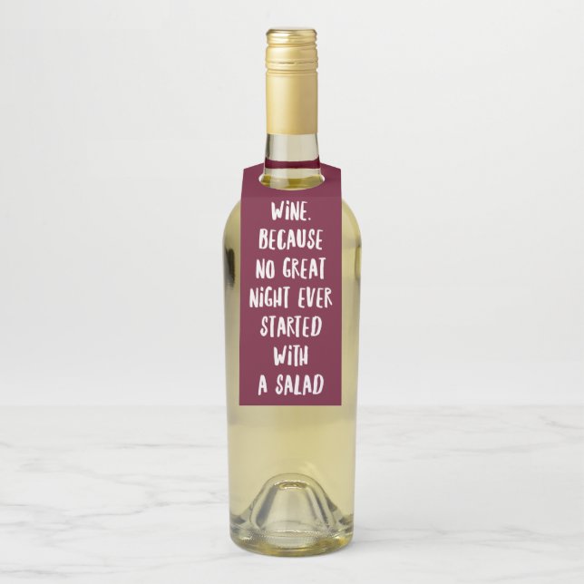 Funny Bar Quote Wine Bottle Tag (On Bottle)