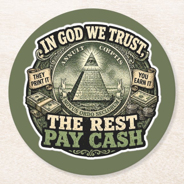 Funny Bar Round Paper Coaster (Front)