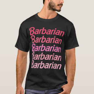 Funny Barbarian Pink Joke Apparel retro T-Shirt