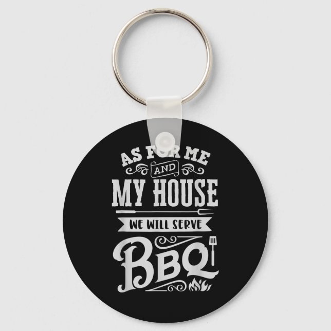 Funny Barbecue Bbq Grilling Joke Grill Master Chef Keychain (Front)