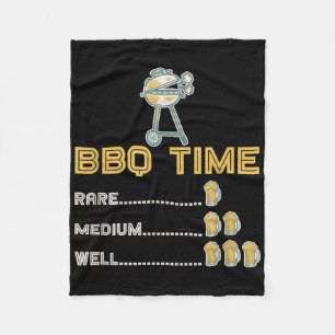 Funny Barbecue Chef Smoked Meat Beer Drinking Gift Fleece Blanket