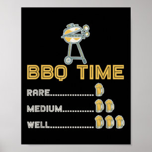 Funny Barbecue Chef Smoked Meat Beer Drinking Gift Poster
