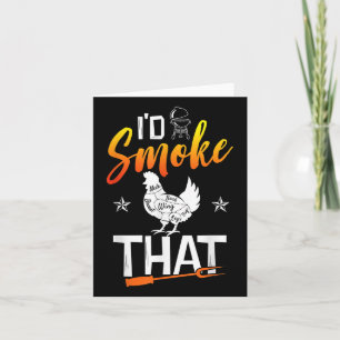 Funny Barbecue Chicken Graphic Women Men Meat Smok Card
