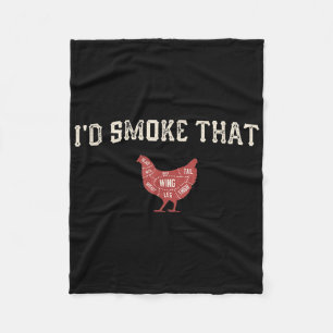 Funny Barbecue Chicken Graphic Women Men Meat Smok Fleece Blanket