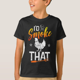 Funny Barbecue Chicken Graphic Women Men Meat Smok T-Shirt