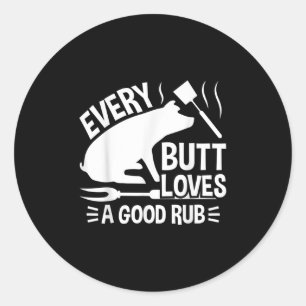 Funny Barbecue Design Grilled Pork Pig Bbq Classic Round Sticker