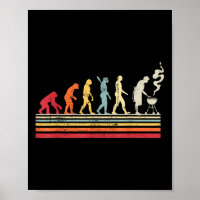 Funny Barbecue Grill Dad Evolution Man Vintage Ret
