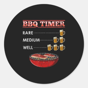 Funny Barbecue Lover Beer Drunk Drinking Gift Idea Classic Round Sticker