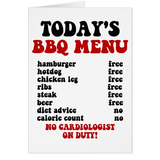 Funny Barbecue Menu (Front)