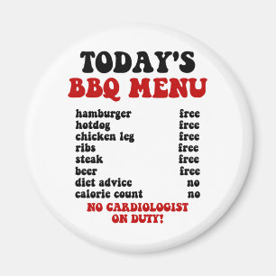 Funny Barbecue Menu Magnet