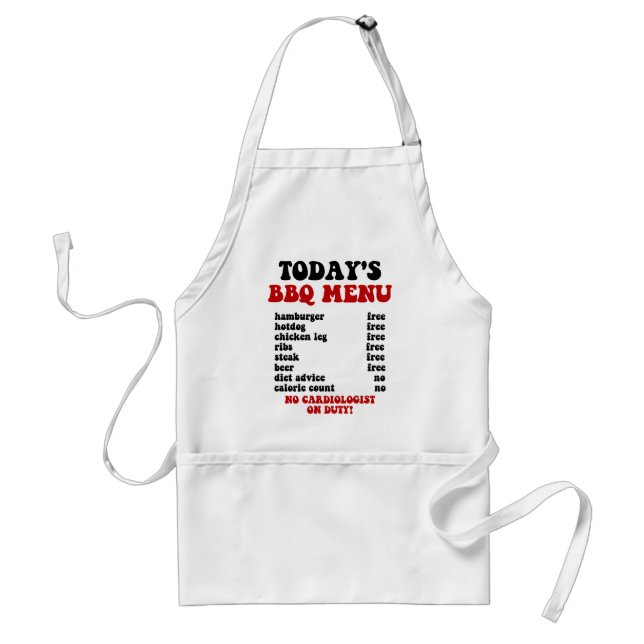 Funny Barbecue Menu Standard Apron (Front)