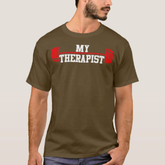 Funny Barbell Design For Men Women Weight Lifting  T-Shirt