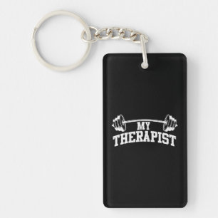 Funny Barbell Weight Lifting Gym Quote Keychain