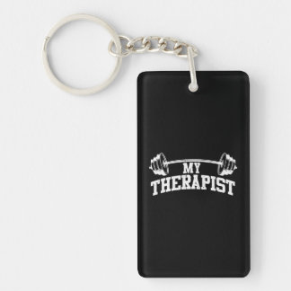 Funny Barbell Weight Lifting Gym Quote Keychain
