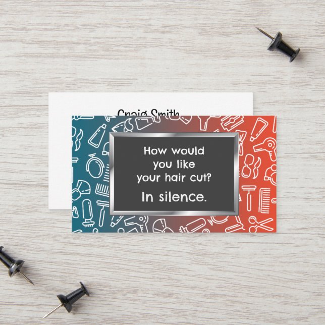 Funny Barber Calling Card (Front/Back In Situ)