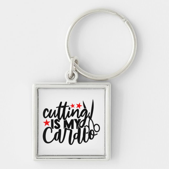 Funny Barber Gift Hairdresser Hair Stylist Keychain (Front)