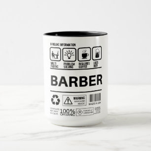 Funny Barber Handling Information Mug