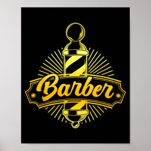 Funny Barbering Logo Barbershop Barber School Grad Poster
