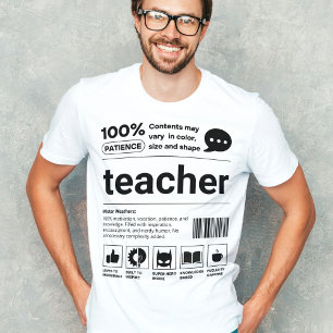 Funny Barcode Modern Appreciation Teacher Gift T-Shirt